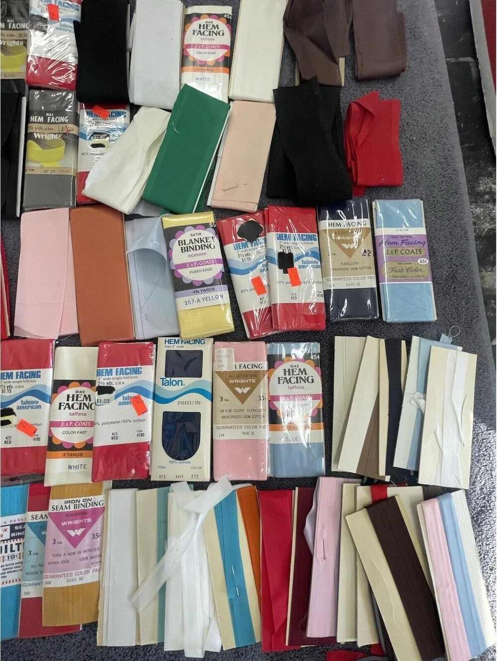 NEW And Used Sewing Notions Lot Wrights Tape Seam Hem Facing Piping